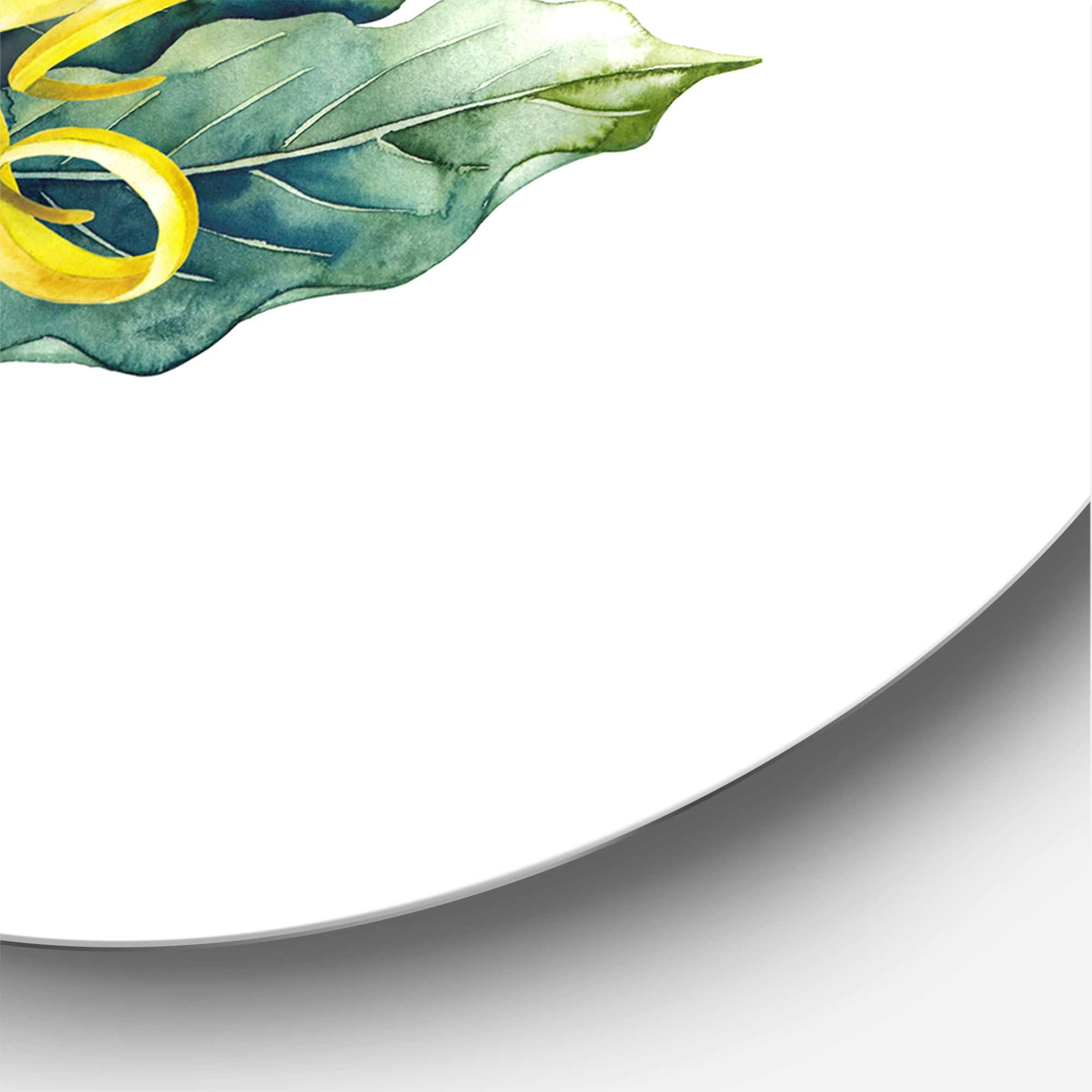 Designart 'Ylang Ylang Flower On White' Traditional Circle Metal Wall Art 23x23 - Disc of 23