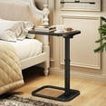 thumbnail image 6 of TV Tray Table, Adjustable Height & Rounded Metal Corners, Snack Table for Couch, Sofa, Bed, Chair, Living Room, C Shaped End Side Table for Eating, Dinner or Laptop, Small Spaces, Espresso, 6 of 18