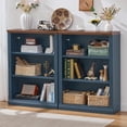 thumbnail image 6 of Joaxswe 43" Blue Tall Bookshelf, 3-Tier Thick Wood with Adjustable Shelves, Farmhouse Bookcase for Living Room, Office, Blue, 6 of 9