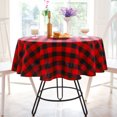 thumbnail image 2 of Christmas Tablecloth Classic Checkered Round Tablecloth Table Cover for Indoor and Outdoor, 2 of 6