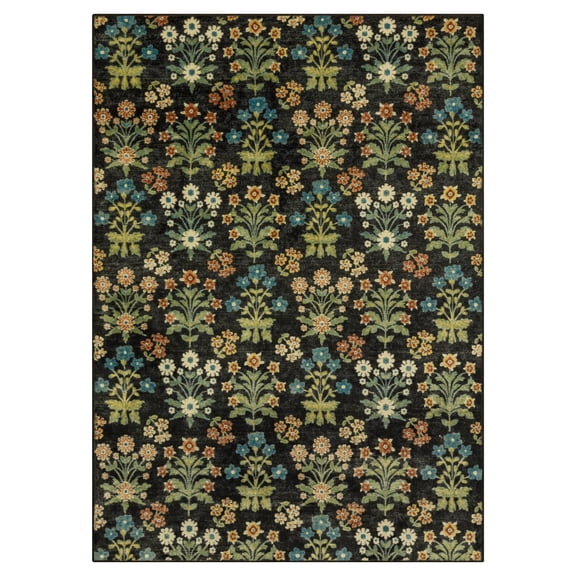 Maples Rugs Jessica Traditional Indoor Area Rug, 5' x 7', Black