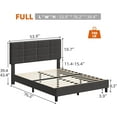thumbnail image 2 of Full Size Bed Frame with Headboard, Linen Upholstered Full Platform Bed Frame, Wooden Slats Support Sturdy Metal Frame No Box Spring Needed, Noise-Free, Grey, 2 of 9