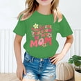 thumbnail image 2 of Curuila Kid Girls Tops Letter Print Crew Neck Short Sleeve Tee Summer Casual Loose T Shirt Green Size 8-10 Years, 2 of 4