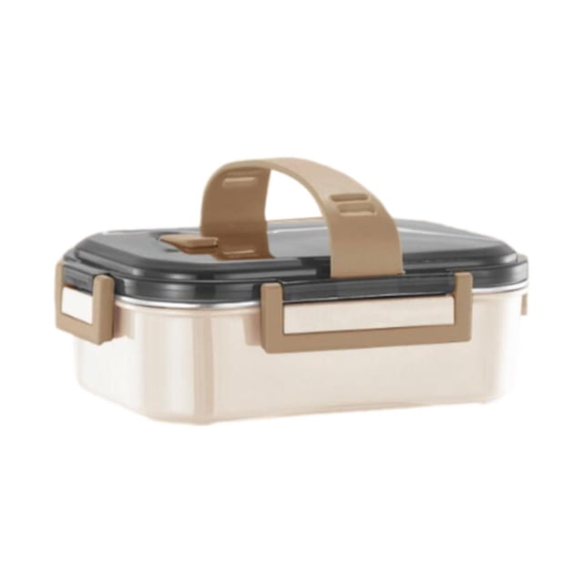 Lonchera apta para alimentos, lonchera de gran capacidad, caja bento sellada para almacenar comidas blanco