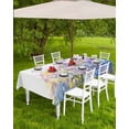 thumbnail image 4 of nqOlkjepod Lavender Outdoor Tablecloth with Umbrella Hole & Zipper, Purple Blue Flower Floral Country Spring Rectangle Table Cover 60x84 Inch, Dining Waterproof Table Cloth Protector for Patio/Party, 4 of 7
