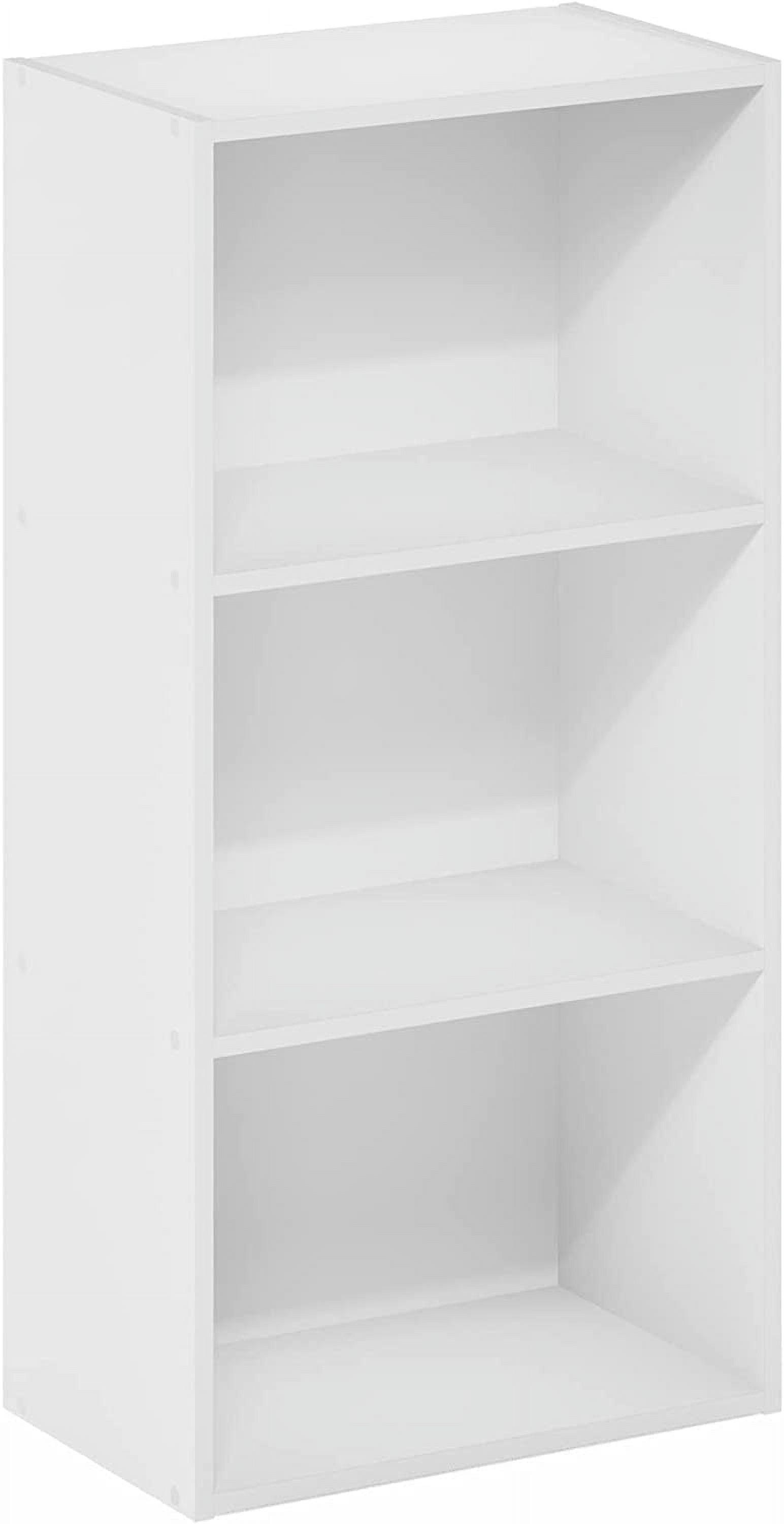 LUDER Book Shelf, 3-Tier Modern Bookshelf, Open Shelves Bookcase 9.3 x 16 x 31.4, for Living Room, Bedroom, Home Office, White