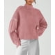 thumbnail image 4 of Suéter PRETTYGARDEN de Punto Grueso Oversized Cuello Alto Rosa M, 4 of 6