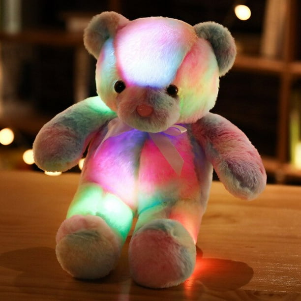 Creative Light Up LED Teddy Bear Colorful Glowing Bear Plush Luminous Toy Stuffed Animal Soft Doll For Kids Girls Christmas Gift30CM Standing Deng Xun unisex