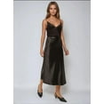 thumbnail image 4 of High-Waist Satin Midi Skirt, 4 of 7