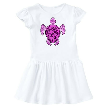 

Inktastic World Turtle Day with sea turtle in pink Gift Toddler Girl Dress