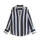 thumbnail image 1 of Camisa de gran tamaño a rayas for mujer, blusa de satén, camisas de manga larga con botones for camisas y blusas con cuello, 1 of 7