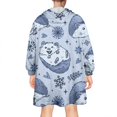 thumbnail image 2 of Blue Cute Hedgehog Wearable Oversized Blanket,Wearable Blanket Hoodie for Adults,Cozy Hooded Blankets with Super Pockets,Super Warm Fuzzy Pullover for Women & Men, 2 of 6