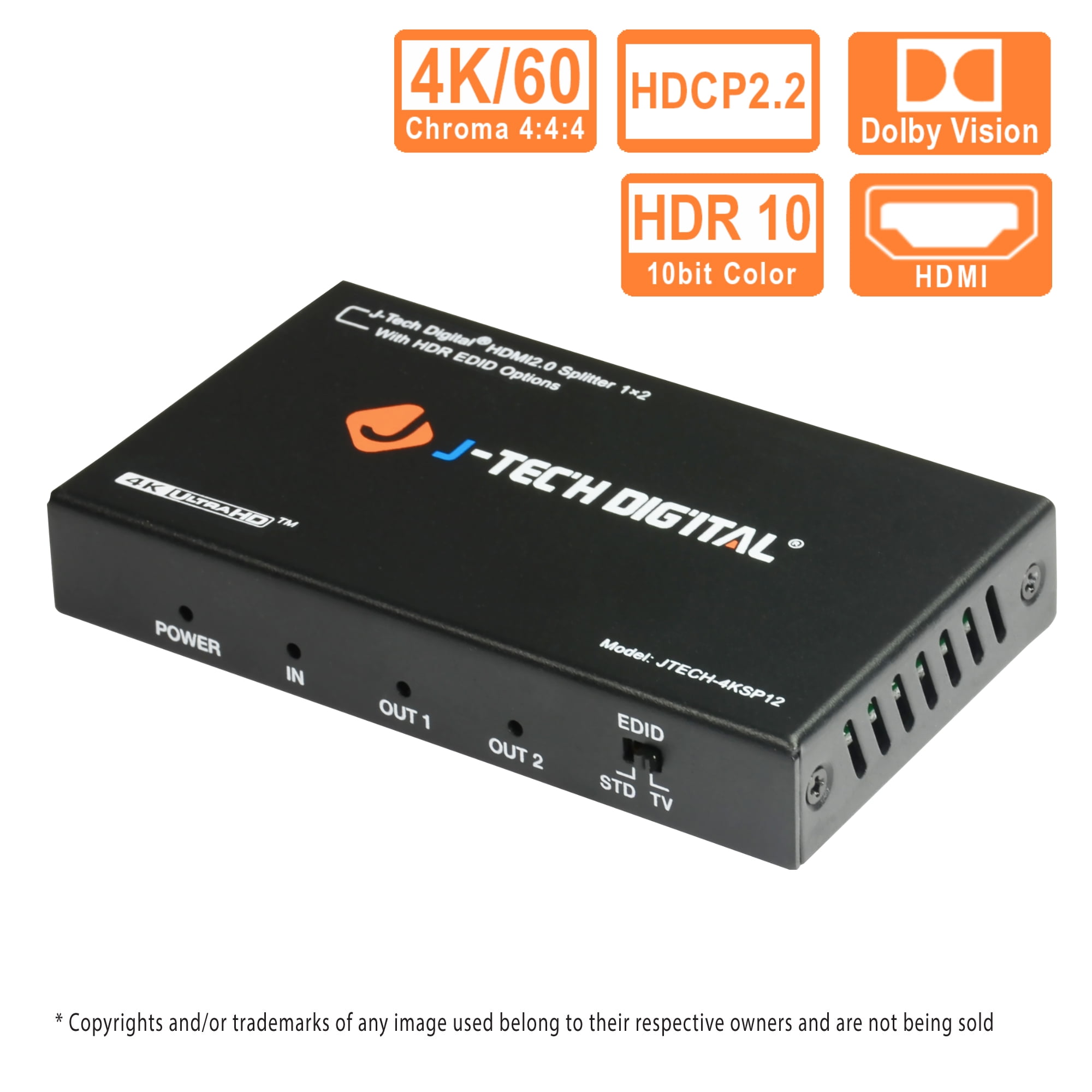 HDCP 1 in 2 Out Full HD 144 Hz HDMI Splitter 4K UHD 2160p 4K 30Hz CEC 