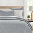 thumbnail image 5 of Bourina Modern Floral 3-Piece Quilt Set,Grey,Queen,Lightweight & Comfortable,Perfect for All Seasons, 5 of 9
