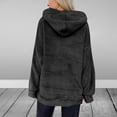 thumbnail image 6 of Trendy Fleece Hoodie for Women with Pocket Fuzzy Casual Warm Oversize Pullover Sweater Top Hooded Sweatshirts Loose (S, Black), 6 of 6