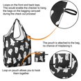 thumbnail image 4 of 5 Pack Foldable Shopping Bag,Black Halloween Ghosts with Boo Reusable Grocery Bags with Pockets,Large Reusable Tote Bags with Handles Waterproof & Lightweight, 4 of 6