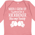 thumbnail image 4 of Inktastic Kickboxing Future Kickboxer Like Daddy Boys or Girls Long Sleeve Baby Bodysuit, 4 of 5