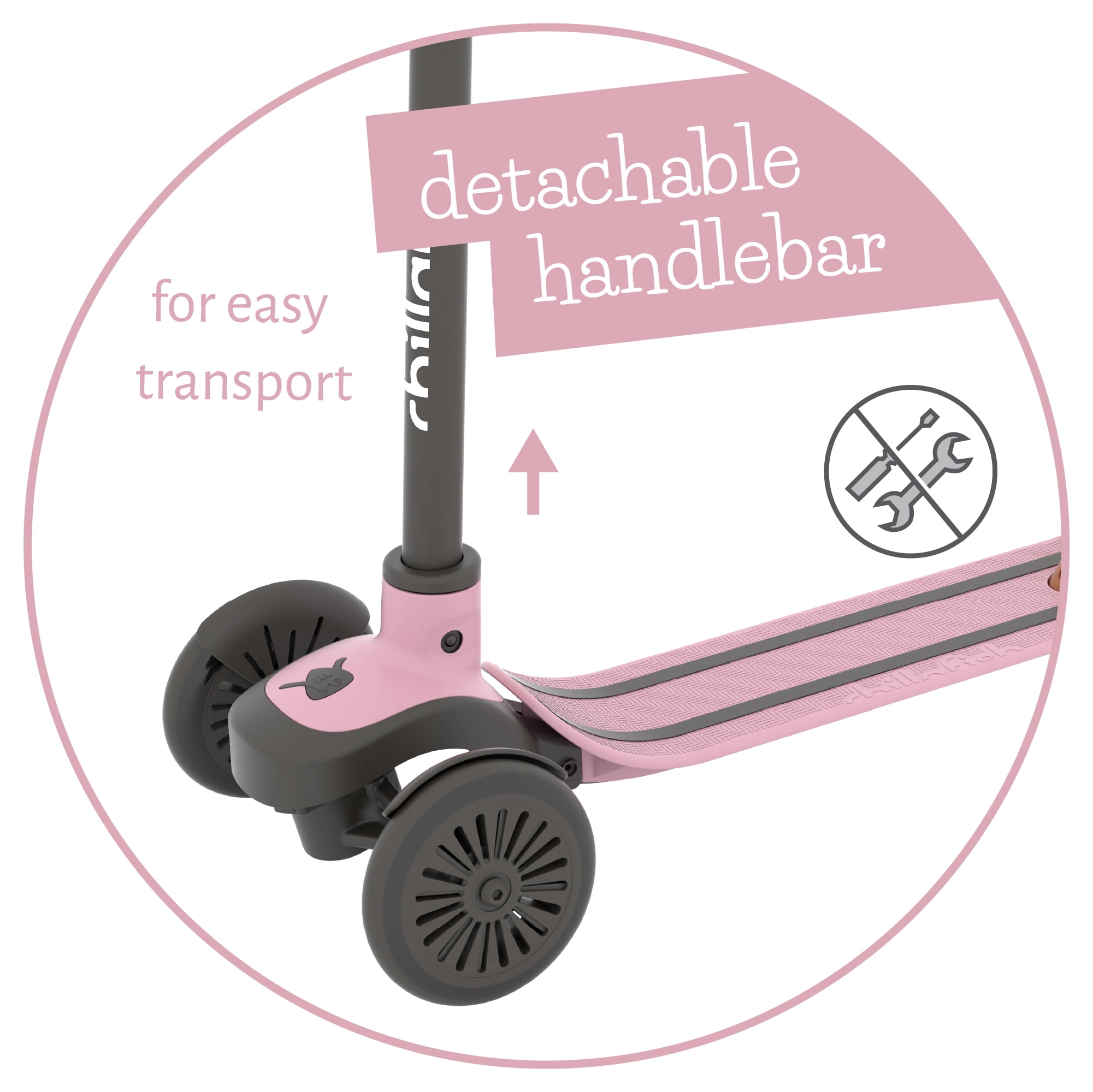 Chillafish Scotti 2 Push & Pedal Ride-On Scooter, Cameo Pink