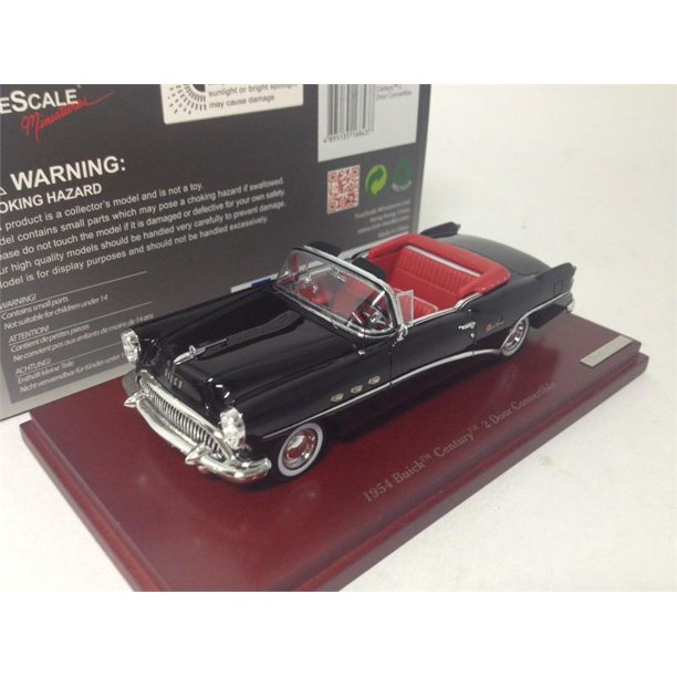 1954 Buick Century Malibu Black W Red Interior 2 Door Convertible Diecast Model Car In 1 43 Scale By True Scale Miniatures Walmart Com Walmart Com