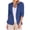 Blue, variant on Women Linen Blazer 3/4 Sleeve Turn Down Collar Casual Loose Work Jacket Plus Size Office Cardigan, Wine M
