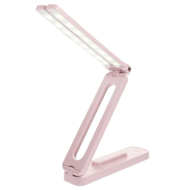 GOOHOCHY Lámpara de mesa plegable de doble cabezal, lámpara de escritorio LED, luz de noche, lámpara USB, lámpara recargable