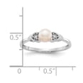 thumbnail image 3 of Solid 14k White Gold Genuine Freshwater Cultured Pearl Diamond Engagement Ring Size 5 (.01 cttw.), 3 of 6