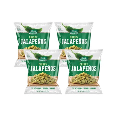 Crispy Lightly Salted Jalapenos |Crunchy Snack Salad Topper (16 Ounce (Pack of 4))