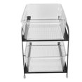 thumbnail image 3 of 2 Tier Storage Organizer 2 Tier Cups Mugs Drying Rack Desktop Water Cup Holde RHousehold Pull Tea Cup Storage Rack Black, 3 of 5
