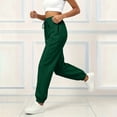 thumbnail image 4 of Karymi Workout Shorts Women Vertical Seam Jogger Sweatpants, Adjustable Drawstring Elastic Waist, Side Pockets, Elastic Ankle Cuffs Loose Fit Solid Trousers, 4 of 6