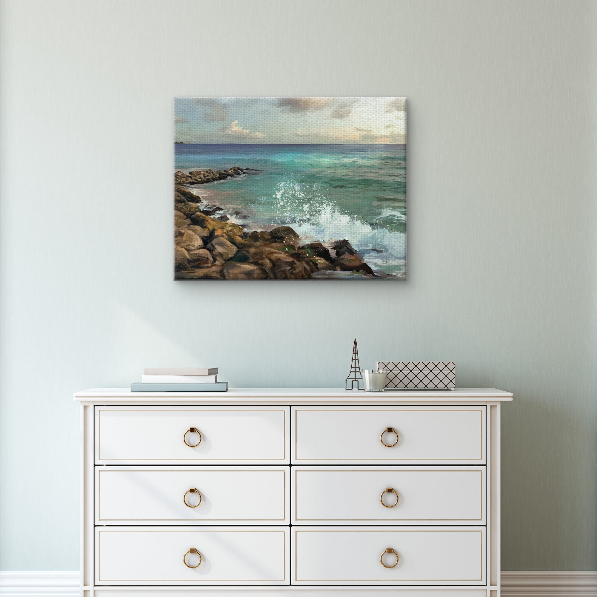 Masterpiece Art Gallery Rocky Shore Ocean By Studio Arts Canvas