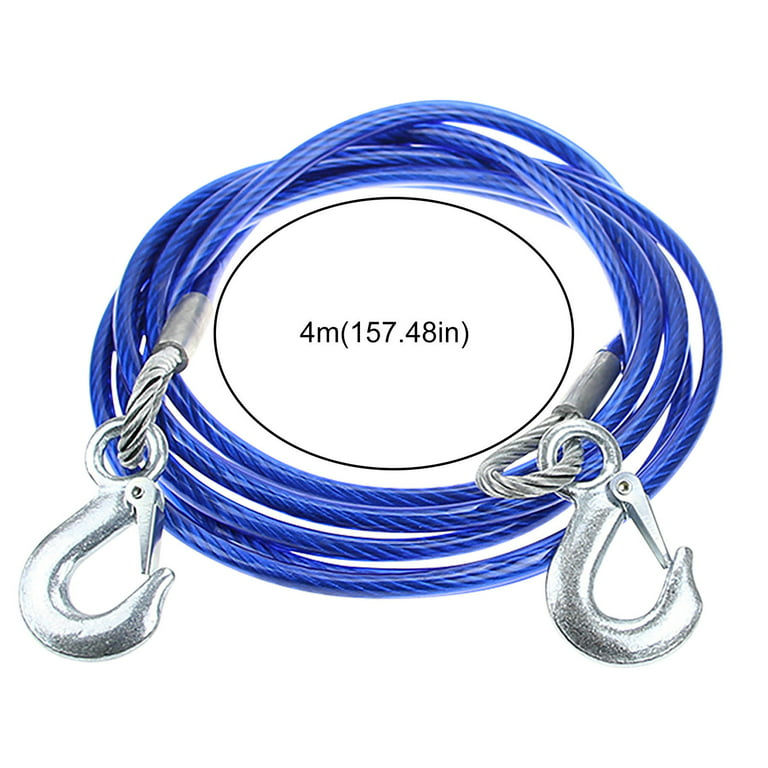 4 M 5 Tons Steel Wire Tow Cable Tow Strap Towing Rope with Hooks