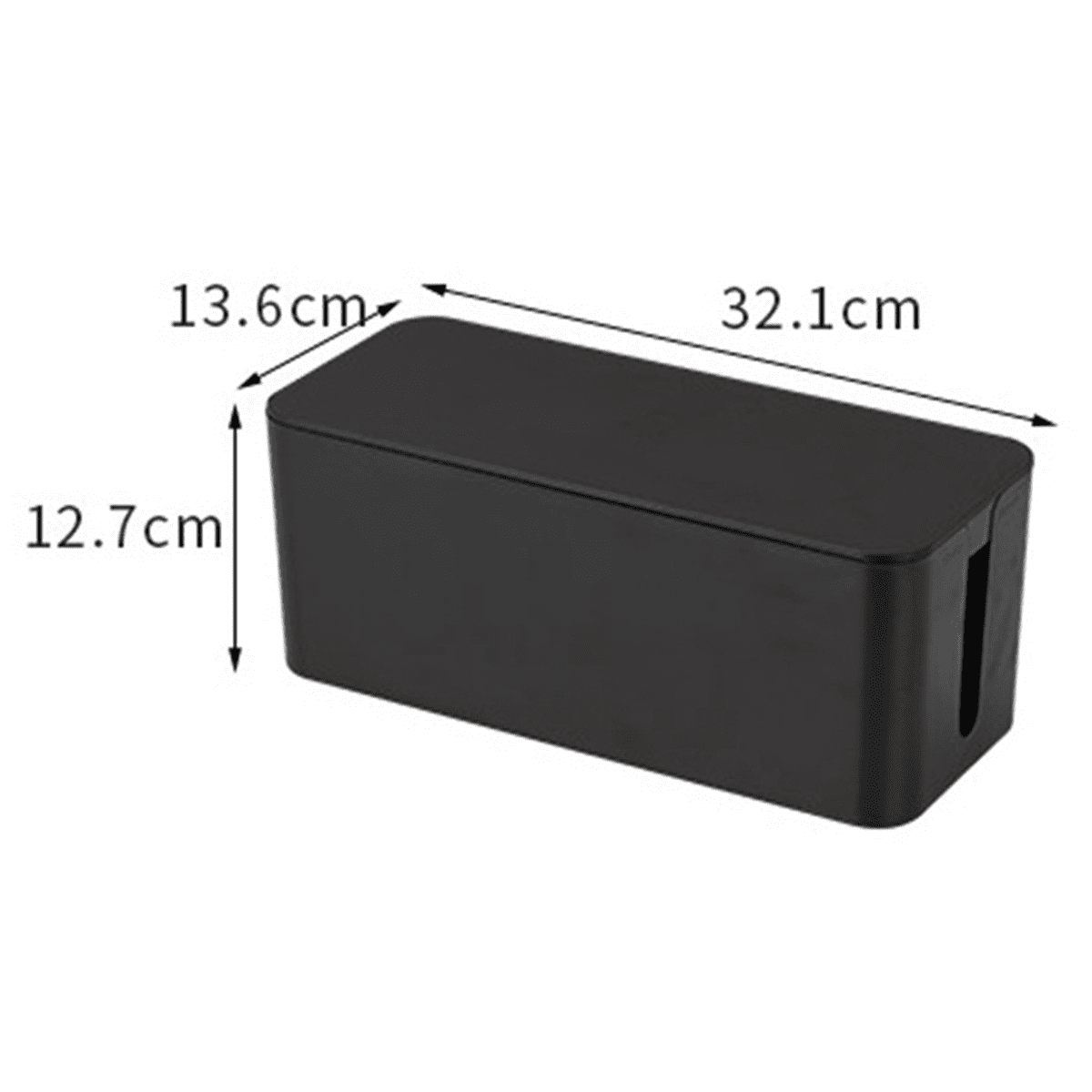 3X Cable Management Box, Wire Storage Box, Used to Hide the Power Strip, Suitable for Home/Office (Black)