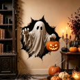 thumbnail image 4 of 3D Spooky Ghost Wall Decal, Scary Halloween Figure Emerging from Torn Wall, Waterproof PVC Sticker for Bedroom and Party Decor, Ghost, 1 Pack, 4 of 4