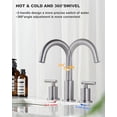 thumbnail image 2 of Wowow 8 in. Widespread Double Handle Bathroom Faucet with Pop-Up Drain Kit and Supply Lines Included in Brushed Nickel, 2 of 7
