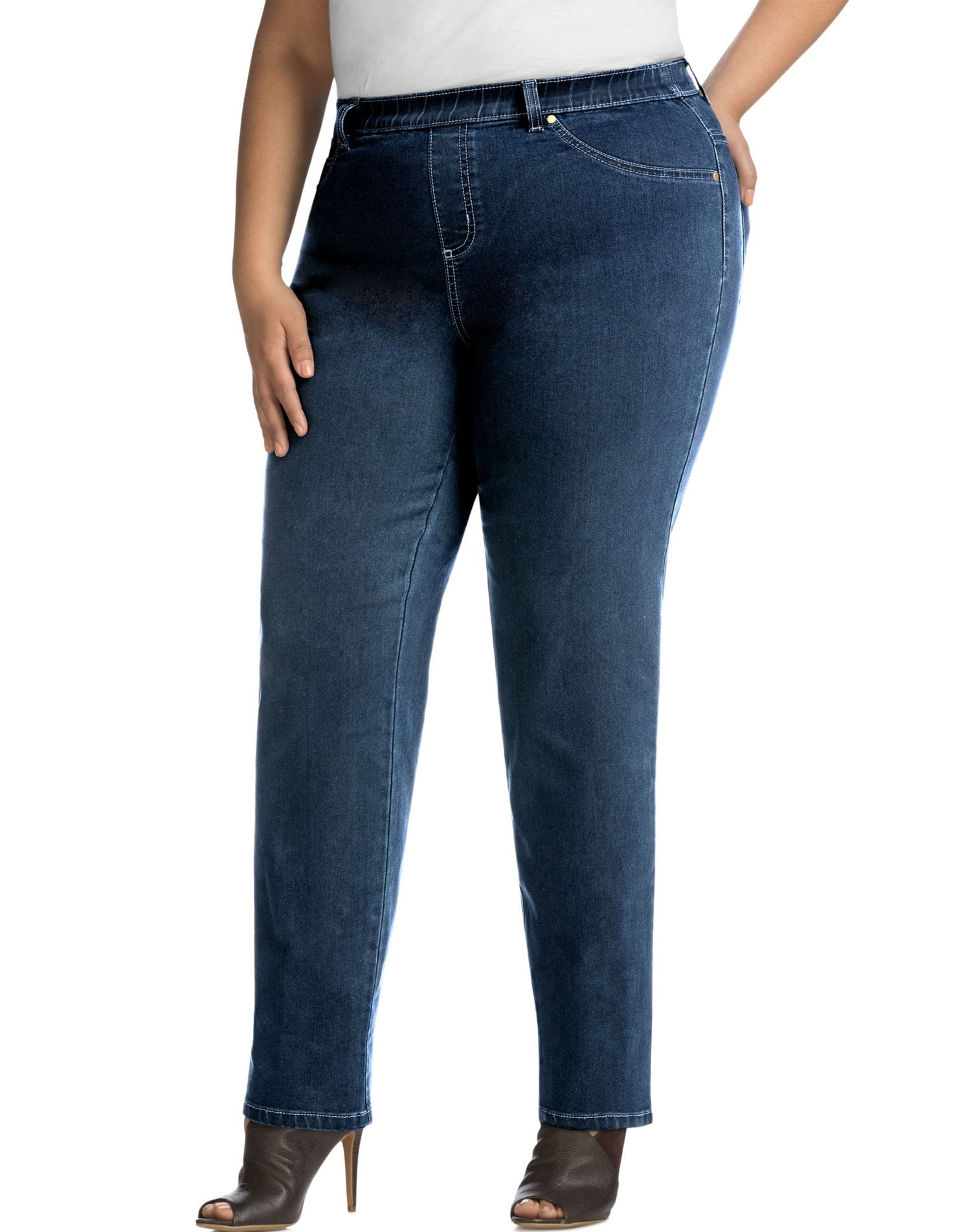 just my size elastic waist jeans