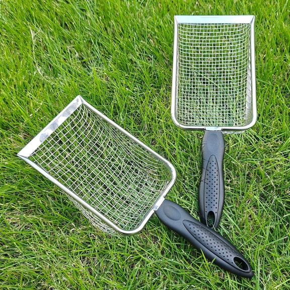 2 PCS Garden Soil Sieve for Sand, Rocks, and Compost - Perfect for Horticulture and Landscaping, 3.8/5mm Mesh Metal Sieve with Handle, Ideal for Soil, Sand, and Compost Management in Gardens