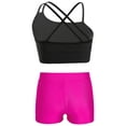 thumbnail image 2 of inhzoy Kids Girls 2 Piece Crop Tops and Booty Shorts Tracksuit Set Black&Rose 8, 2 of 5