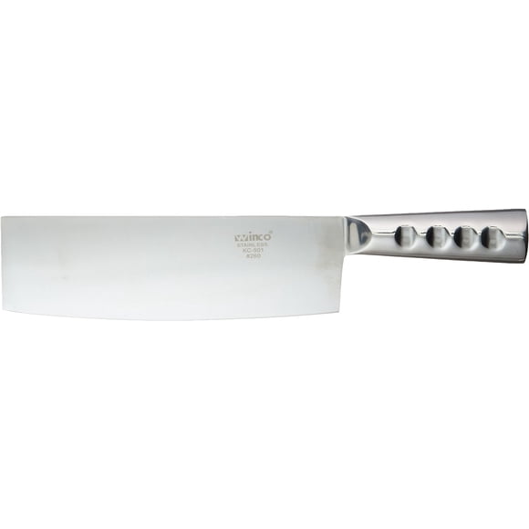 Winco KC-501 Chinese Cleaver with Steel Handle and 8-Inch by 2.25-Inch Blade, Stainless Steel, Medium