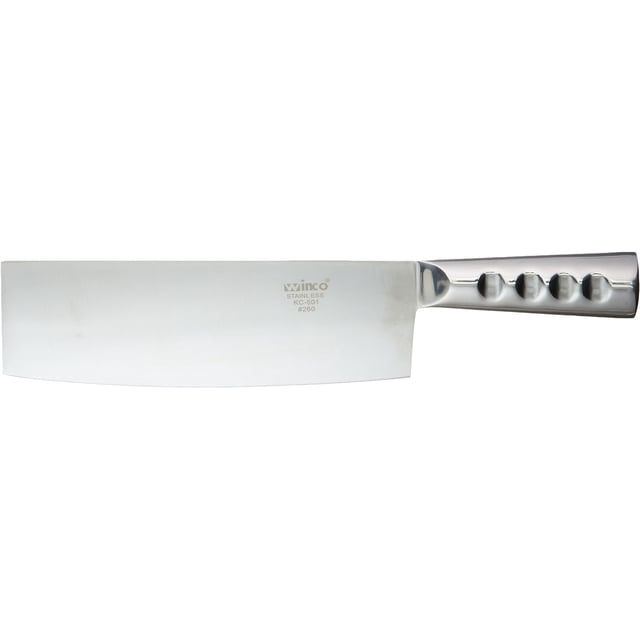 Winco KC-501 Chinese Cleaver with Steel Handle and 8-Inch by 2.25-Inch Blade, Stainless Steel, Medium