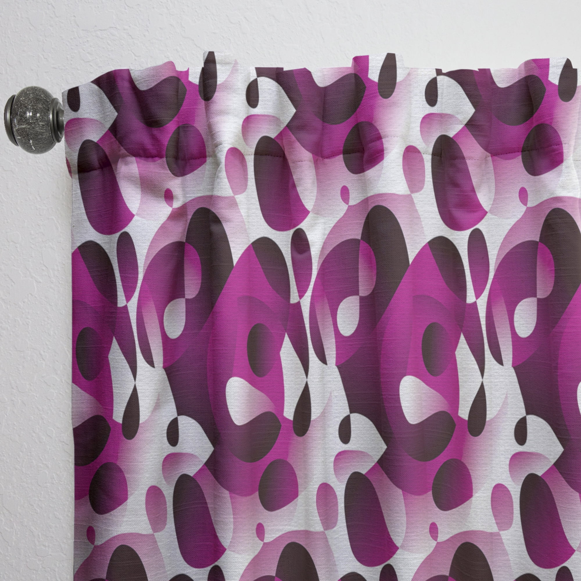 Designart 'Abstract Retro Pattern Design VI' Mid-Century Modern Curtain Panel