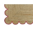 thumbnail image 5 of Rectangular Jute Area Rug For Home And Living Room Décor Scalloped Natural Jute Floor Carpet Area Rug Pink 2'6" x 18' BY KALVEERA, 5 of 5