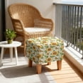 thumbnail image 2 of TSOVTHRID Sunflower Butterfly Letter Print Ottoman Cover Square Stretch Footrest Stool Cover Washable Footstool Ottoman Slipcover with Elastic Bottom for Home Decoration, 2 of 7