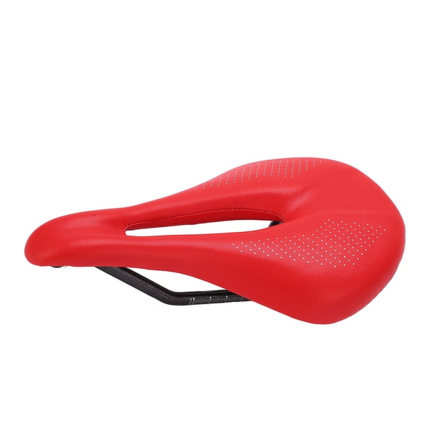 Sillín de bicicleta de carretera hueco, cojín de asiento delantero de fibra de carbono, accesorios de bicicleta para bicicleta de carretera MTB, 143mm, rojo