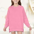 thumbnail image 5 of EnJoCho Girls Crewneck Sweatshirt - Drop Shoulder Side Split Long Sleeve Oversized Pullover Top for Kids 5-14 Years Fall Back-to-School Casual Wear, 5 of 8