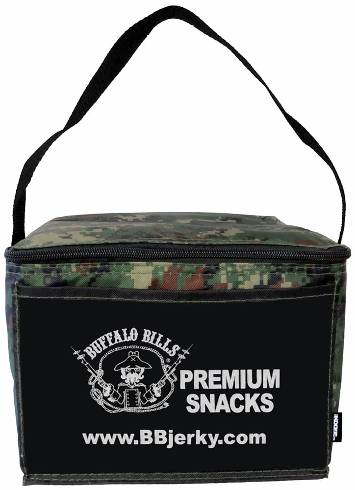 Buffalo Bills 12-pc Beef Jerky Sampler Camo 6-Pack Gift Cooler (12 assorted 1.5oz jerky packs)