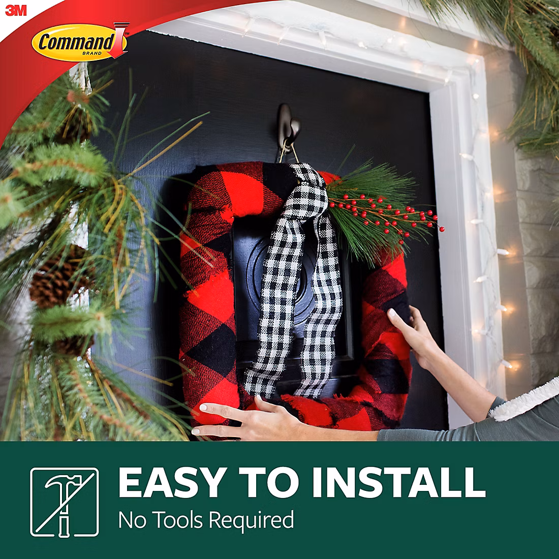thumbnail image 4 of Command Outdoor Medium Metal Hooks Club Pack, 2 Hooks, 4 Strips, 4 of 6