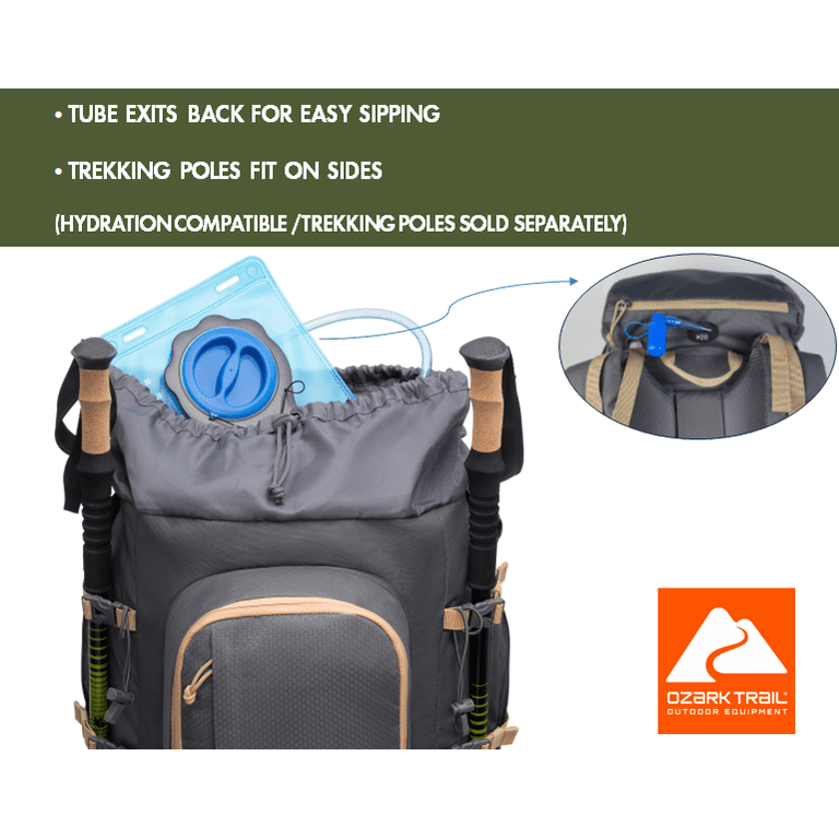 Ozark Trail 60L Hiking Backpack with Durable Fabric and Multiple Pock,Age group:Adult