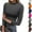 03# Dark Gray, variant on Women's Mock Turtleneck Slim Fit Top Three-Quarter Sleeve Lightweight Stretchy Pullover Basic Casual Tops for Work to Weekend,Dark Gray S
