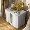 thumbnail image 6 of Furniture of America Chora Adult Modern 2-Drawer Nightstand, White and Gold, 6 of 8