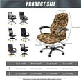 thumbnail image 5 of FKELYI Amber Leopard Print Office Chair Cover with Armrest Covers 3 Pcs Set Swivel Chair Slipcover Computer Chair Protector for Home Office Decor, Small, 5 of 6